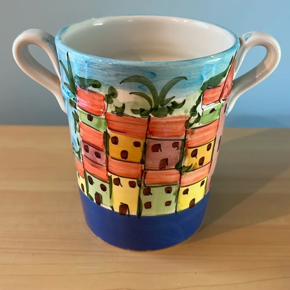 Hand painted vase made in Italy